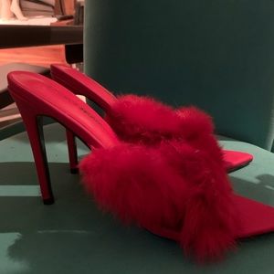 Red fur heels